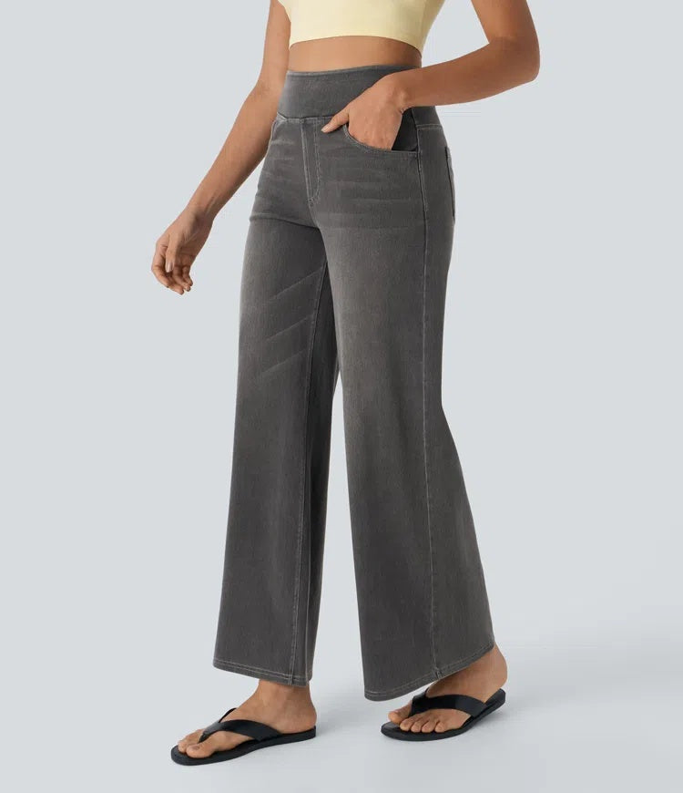 Jeans wide leg de cintura alta