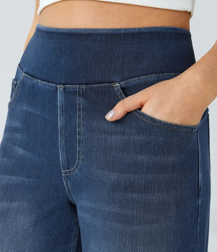 Jeans wide leg de cintura alta