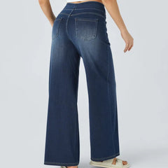 Jeans wide leg de cintura alta