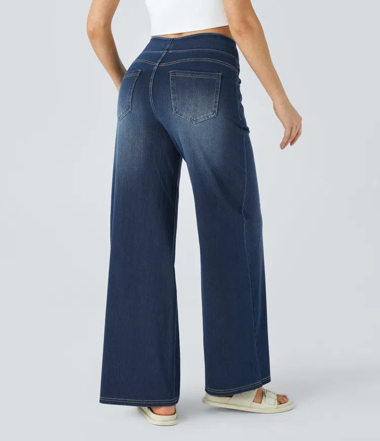 Jeans wide leg de cintura alta