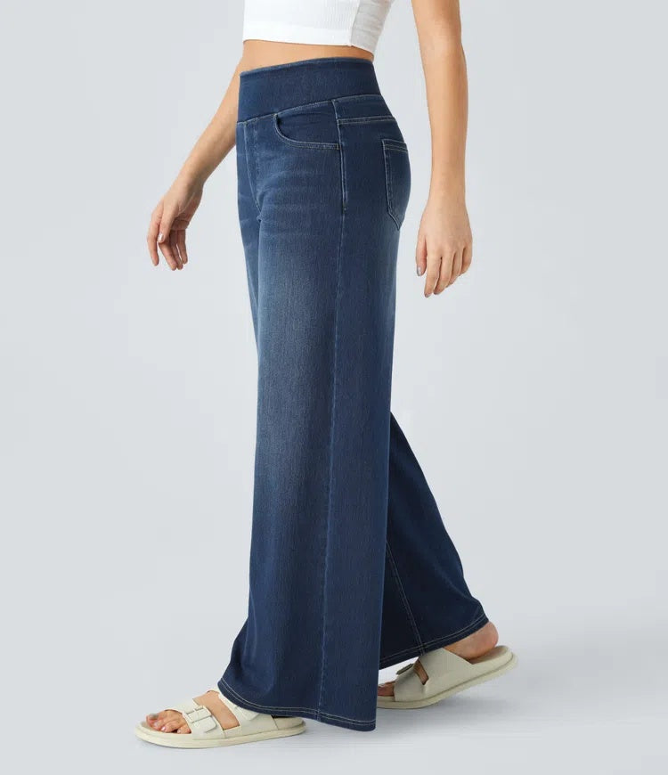 Jeans wide leg de cintura alta