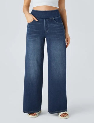 Jeans wide leg de cintura alta