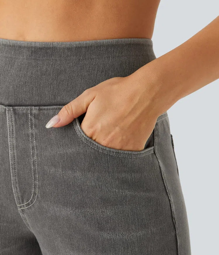 Jeans wide leg de cintura alta