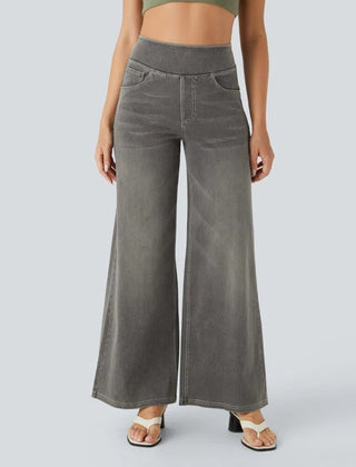 Jeans wide leg de cintura alta
