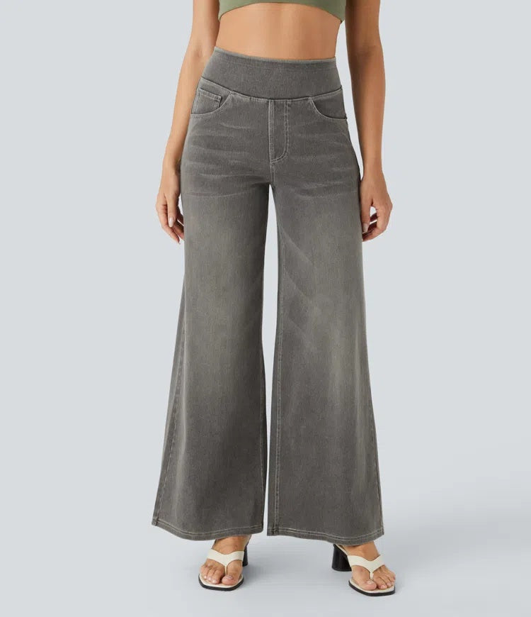 Jeans wide leg de cintura alta