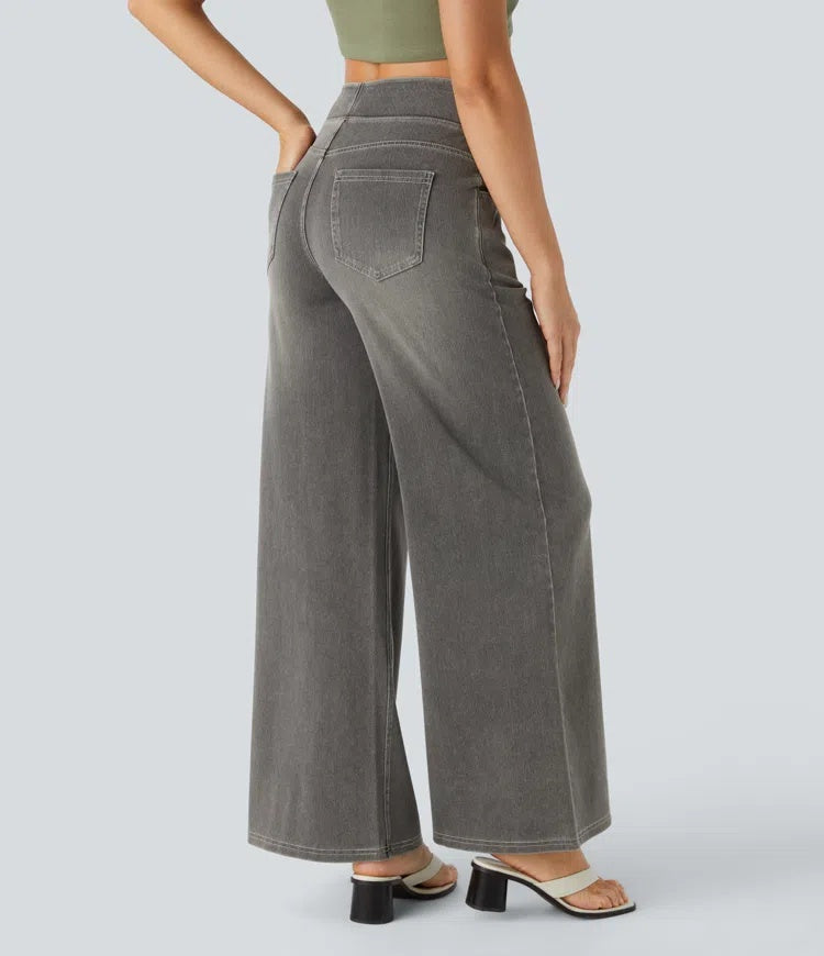 Jeans wide leg de cintura alta