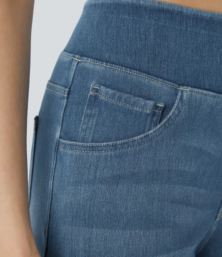 Jeans wide leg de cintura alta