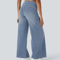 Jeans wide leg de cintura alta