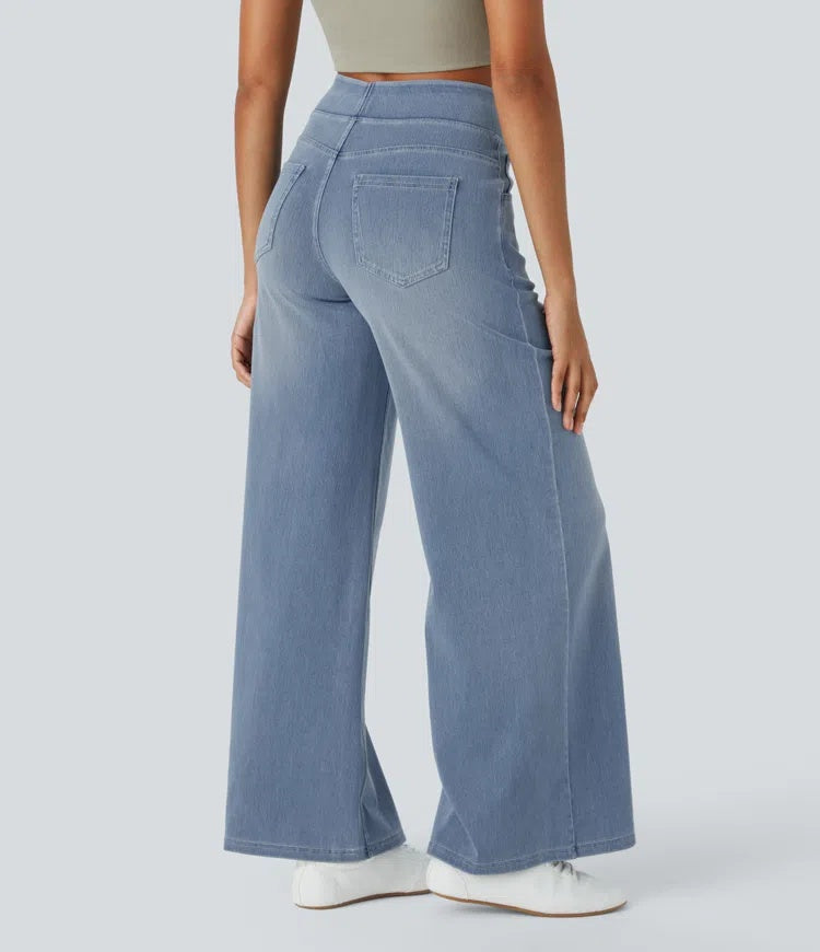Jeans wide leg de cintura alta