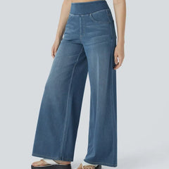 Jeans wide leg de cintura alta