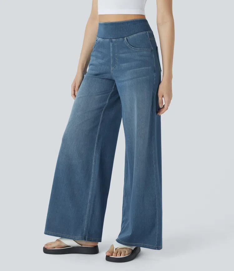 Jeans wide leg de cintura alta