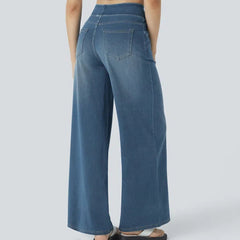 Jeans wide leg de cintura alta