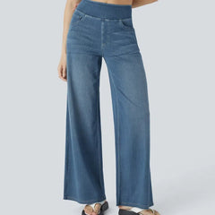Jeans wide leg de cintura alta