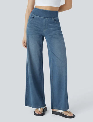 Jeans wide leg de cintura alta