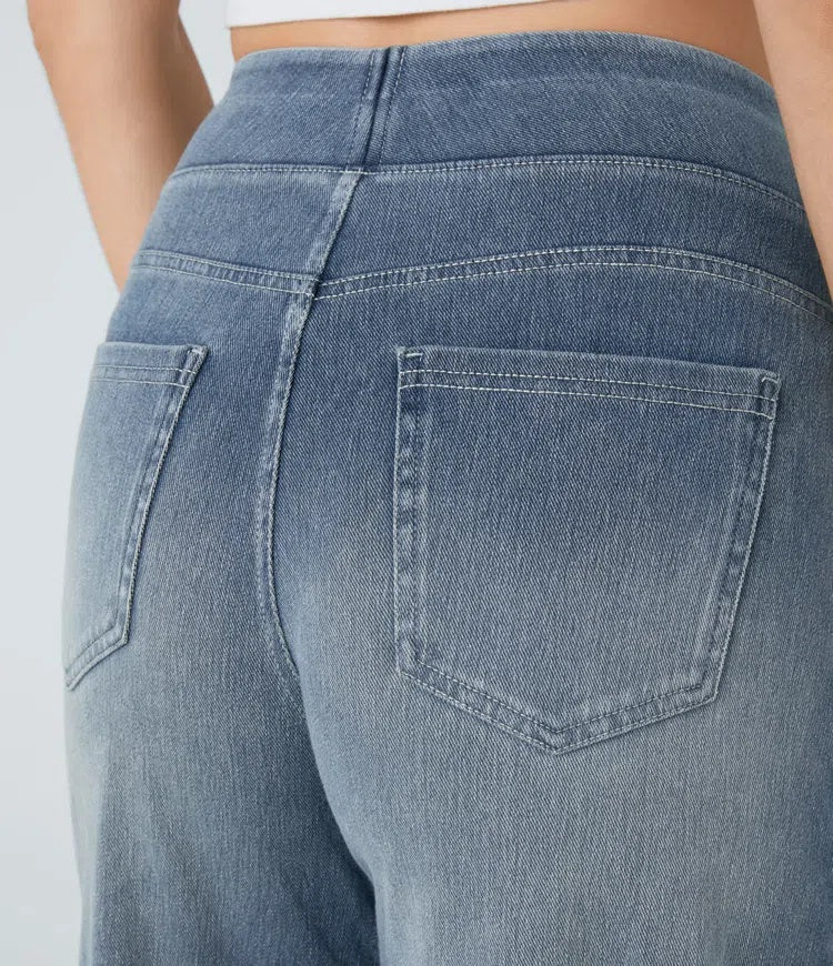 Jeans wide leg de cintura alta