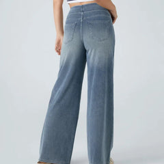 Jeans wide leg de cintura alta