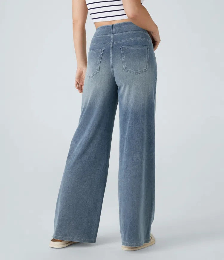 Jeans wide leg de cintura alta