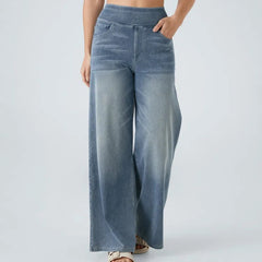 Jeans wide leg de cintura alta