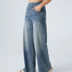 Jeans wide leg de cintura alta