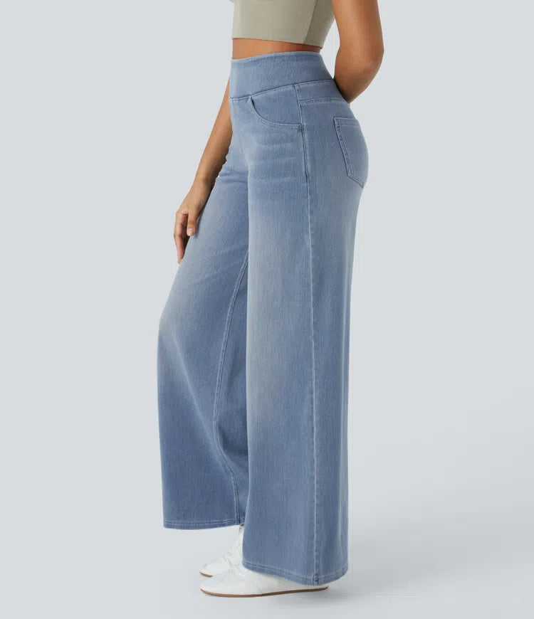 Jeans wide leg de cintura alta
