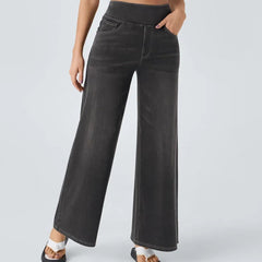 Jeans wide leg de cintura alta