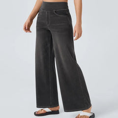 Jeans wide leg de cintura alta