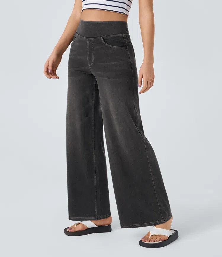Jeans wide leg de cintura alta