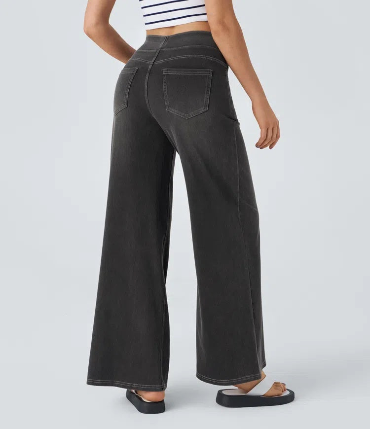 Jeans wide leg de cintura alta