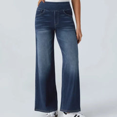 Jeans wide leg de cintura alta