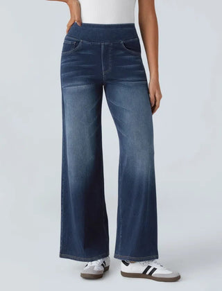Jeans wide leg de cintura alta