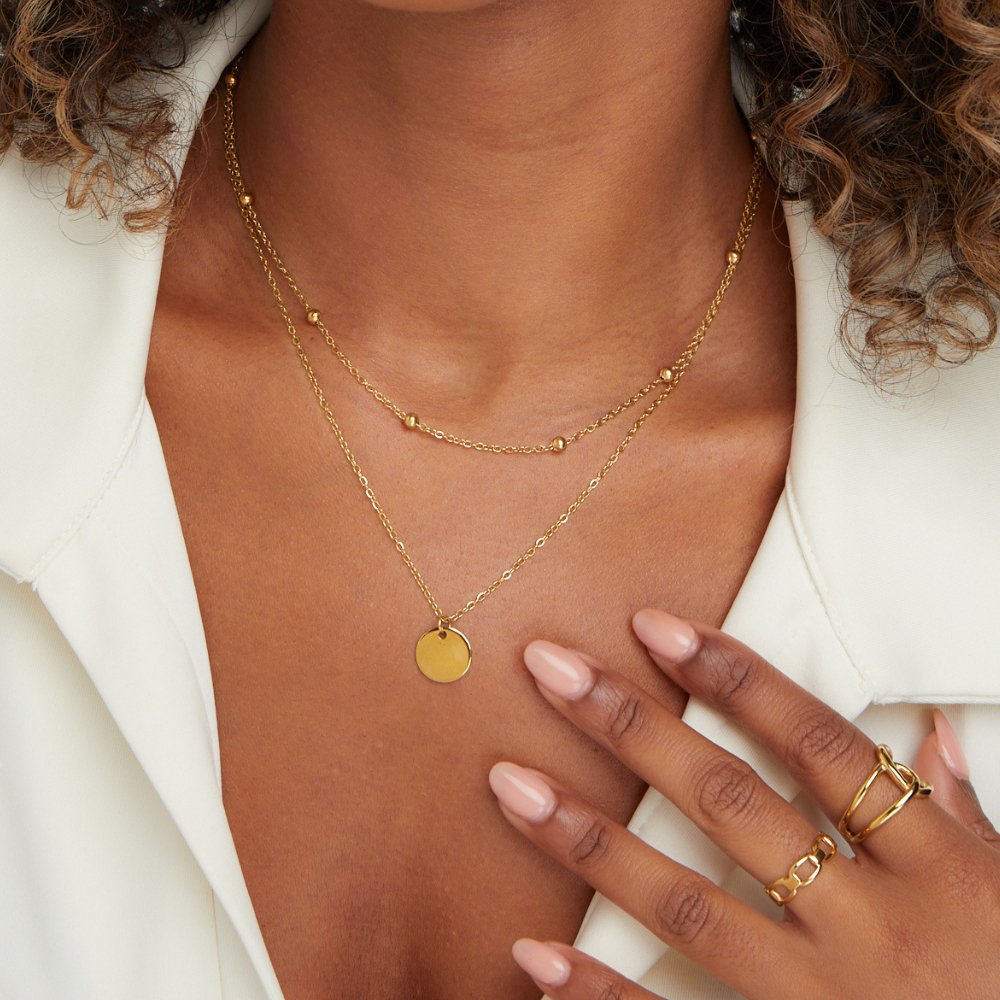 Annalena – Doppia collana dorata con pendente