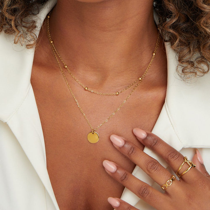 Annalena – Doppia collana dorata con pendente