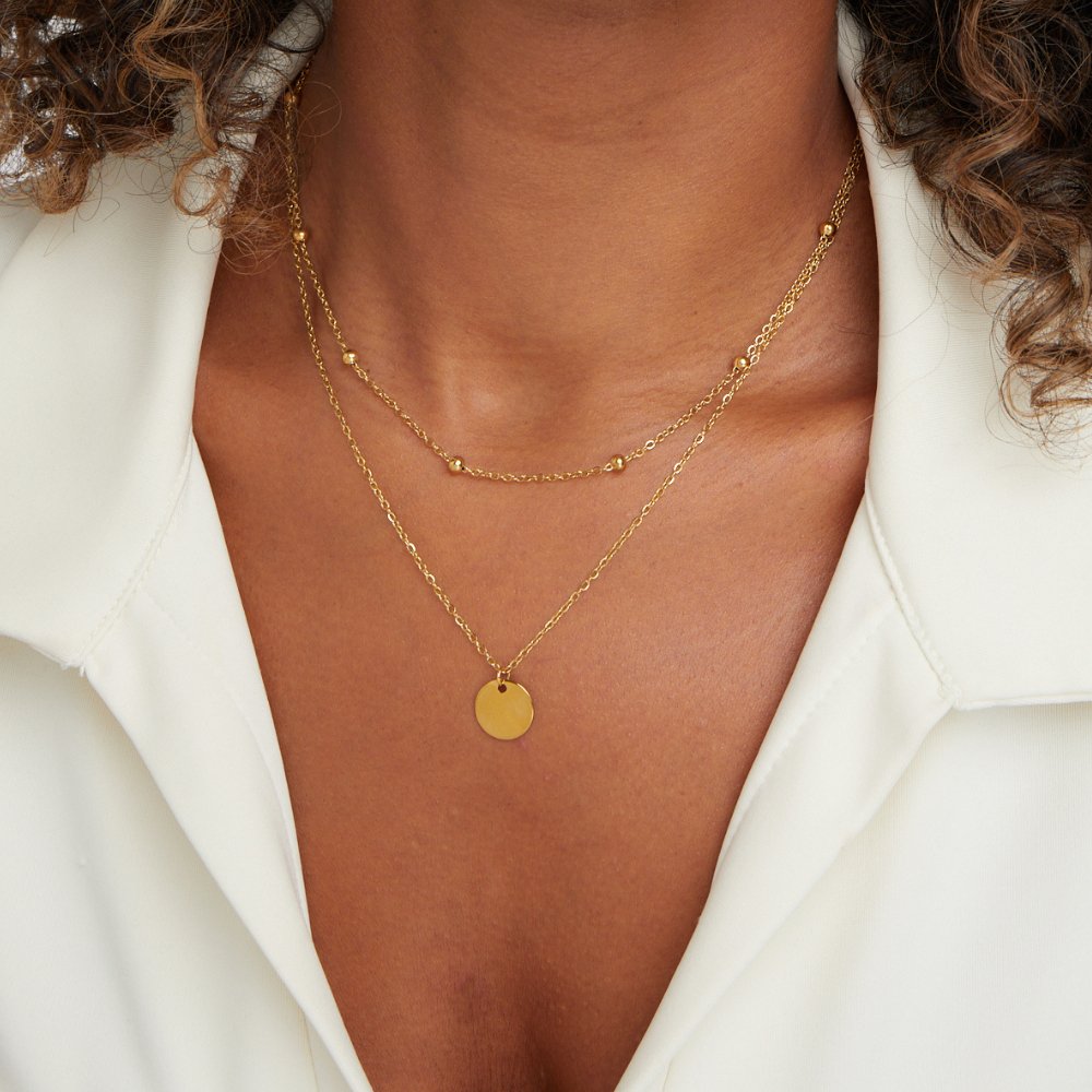 Annalena – Doble cadena de oro con charm.