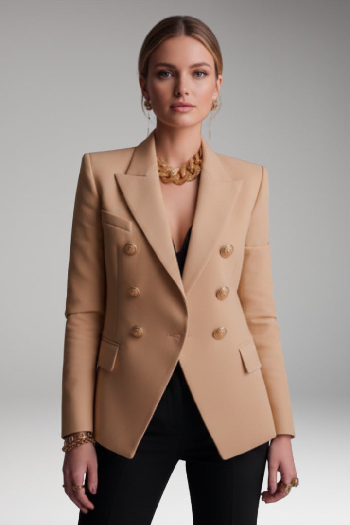 Americana doble botonadura con cuello de solapa