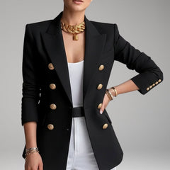 Americana doble botonadura con cuello de solapa