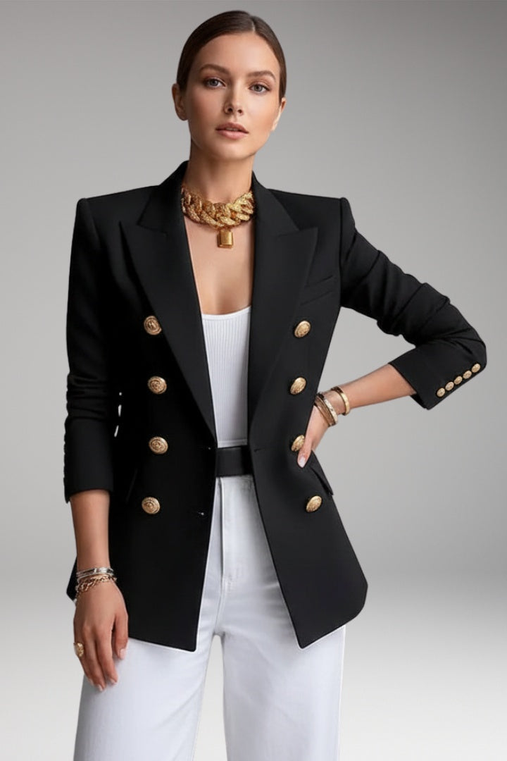 Americana doble botonadura con cuello de solapa