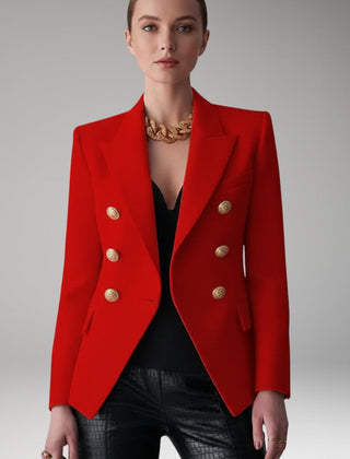 Americana doble botonadura con cuello de solapa