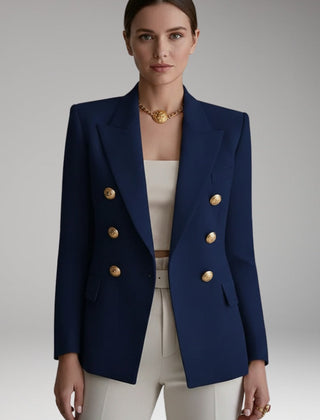 Americana doble botonadura con cuello de solapa