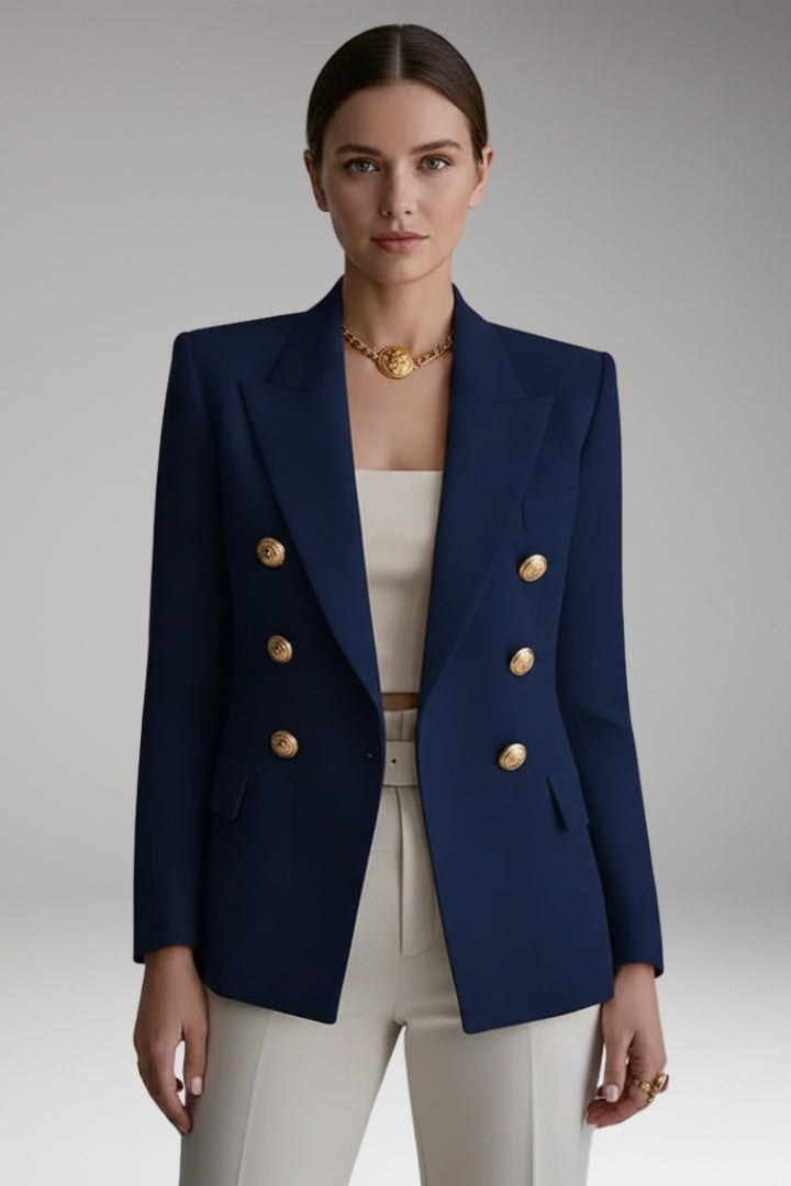 Americana doble botonadura con cuello de solapa