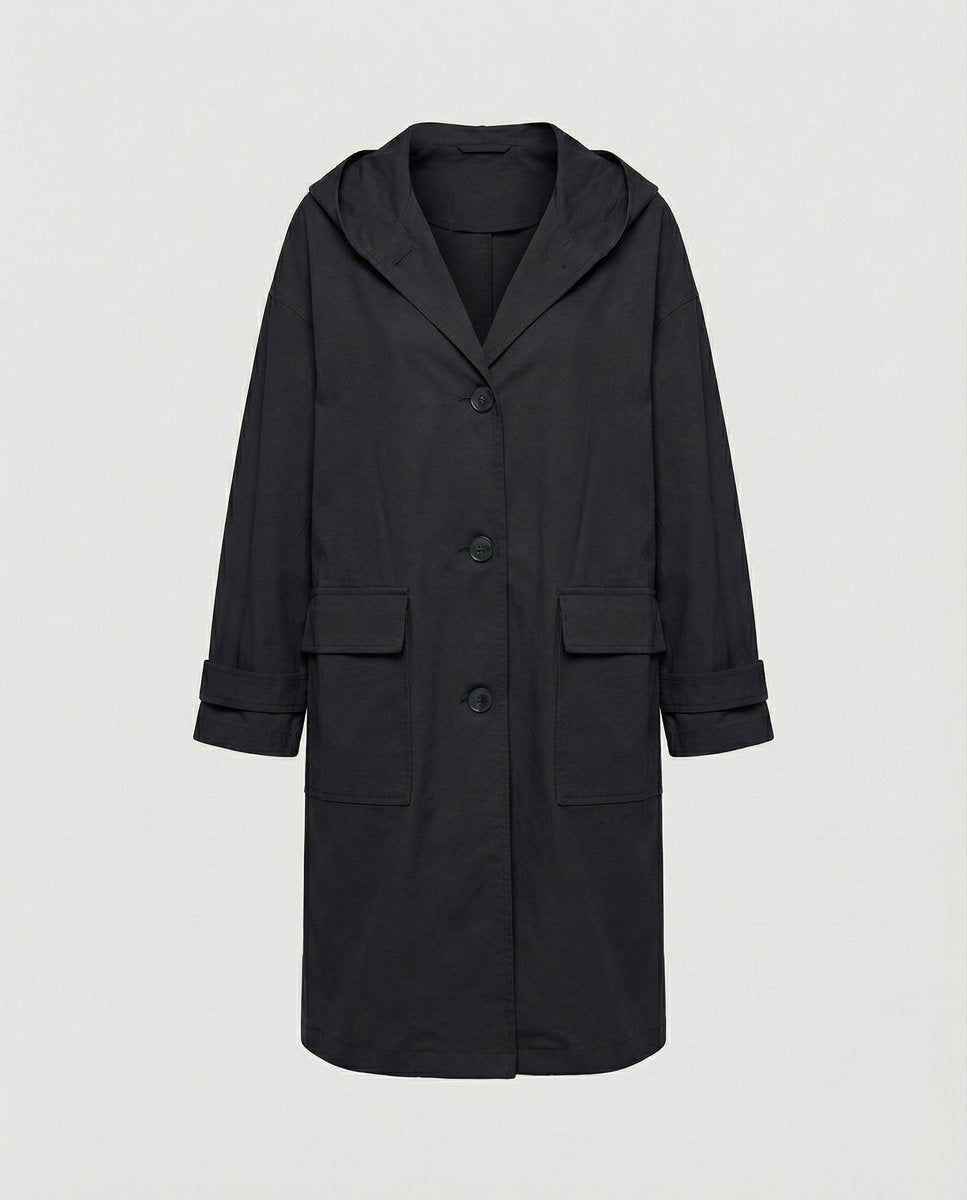 Gabardina larga con capucha