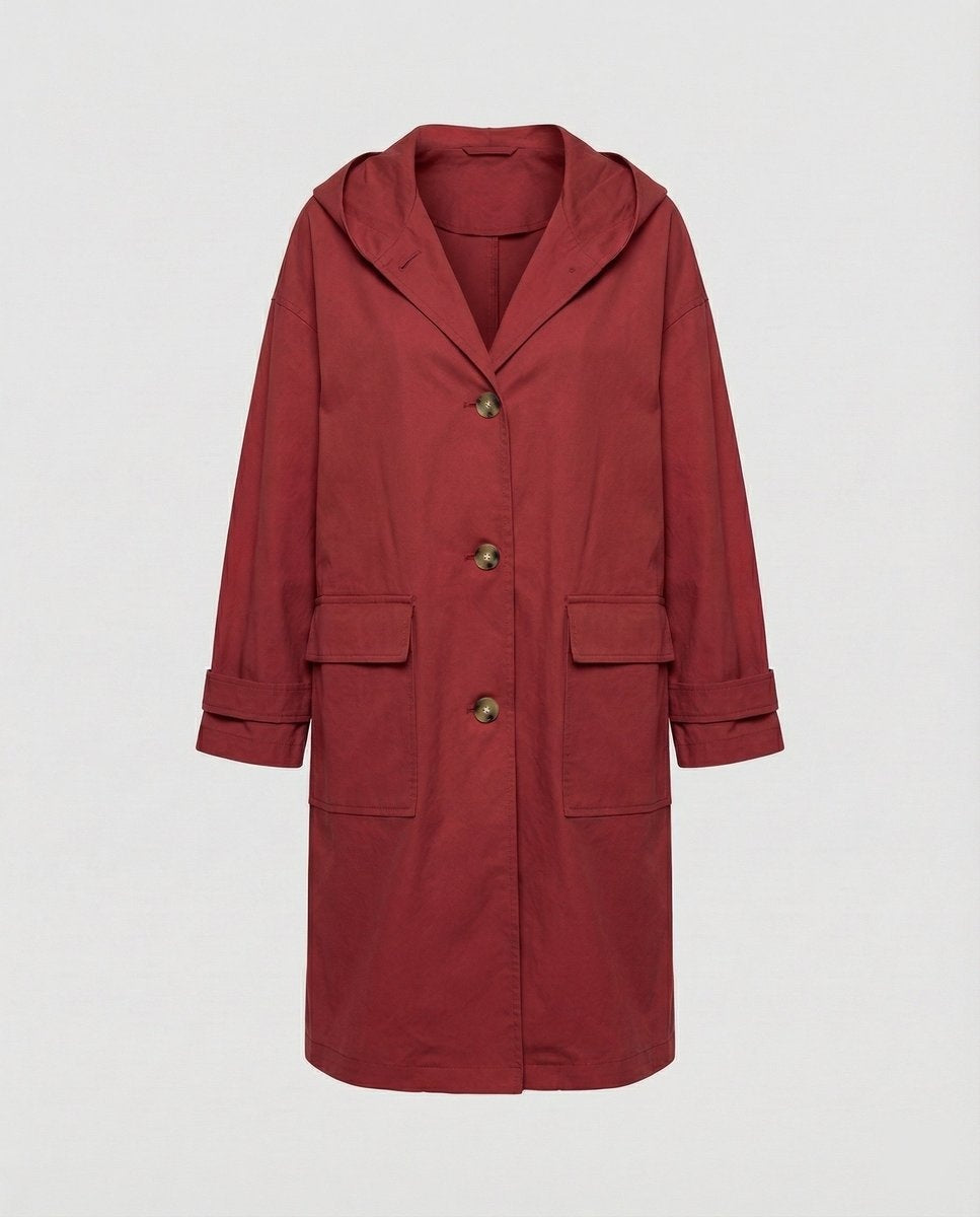 Gabardina larga con capucha