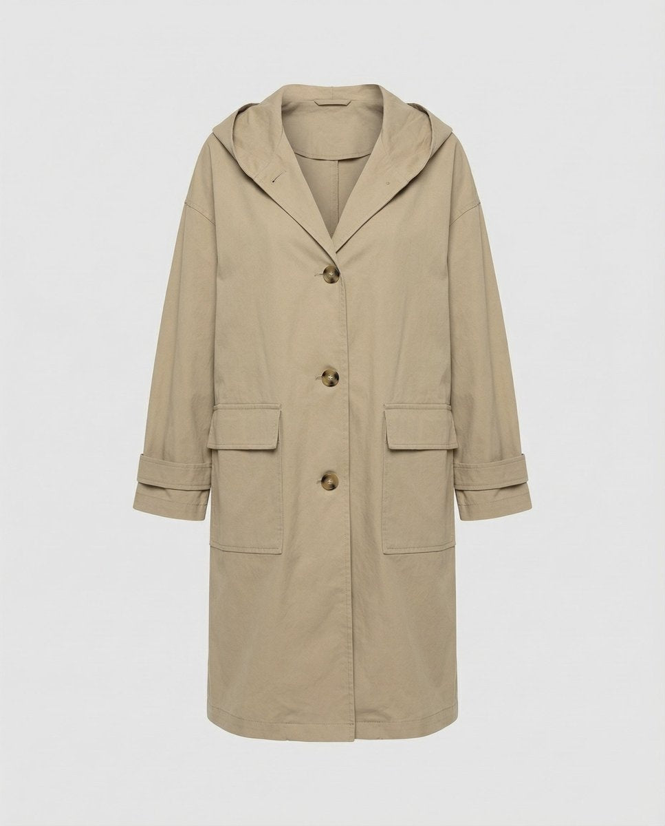 Gabardina larga con capucha