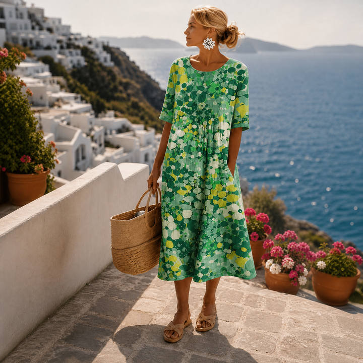 ELEGANTE VESTIDO MIDI DE FLORES PARA MUJERES