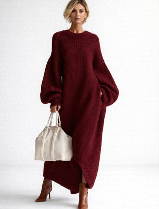 Vestido de punto oversize de manga larga