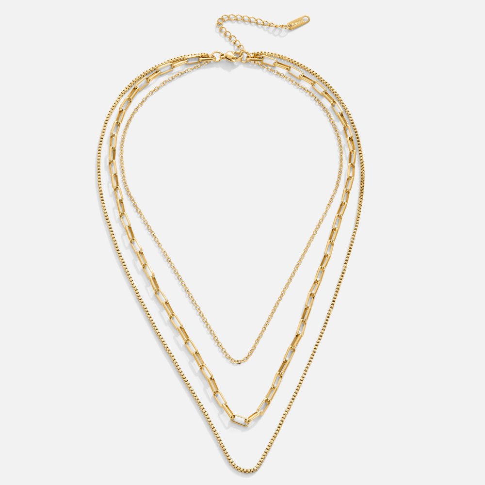 Amélie – Doble collar dorado con diseño estructurado