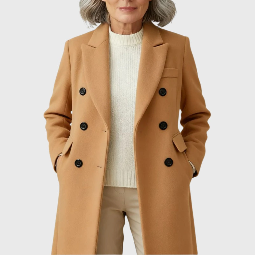 Abrigo de paño de doble botonadura