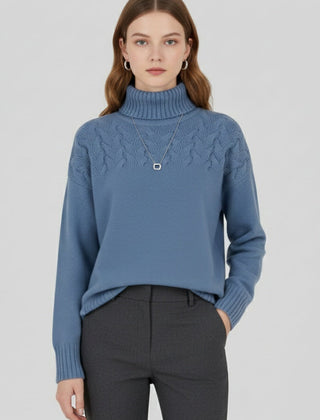Jersey de punto de cuello alto