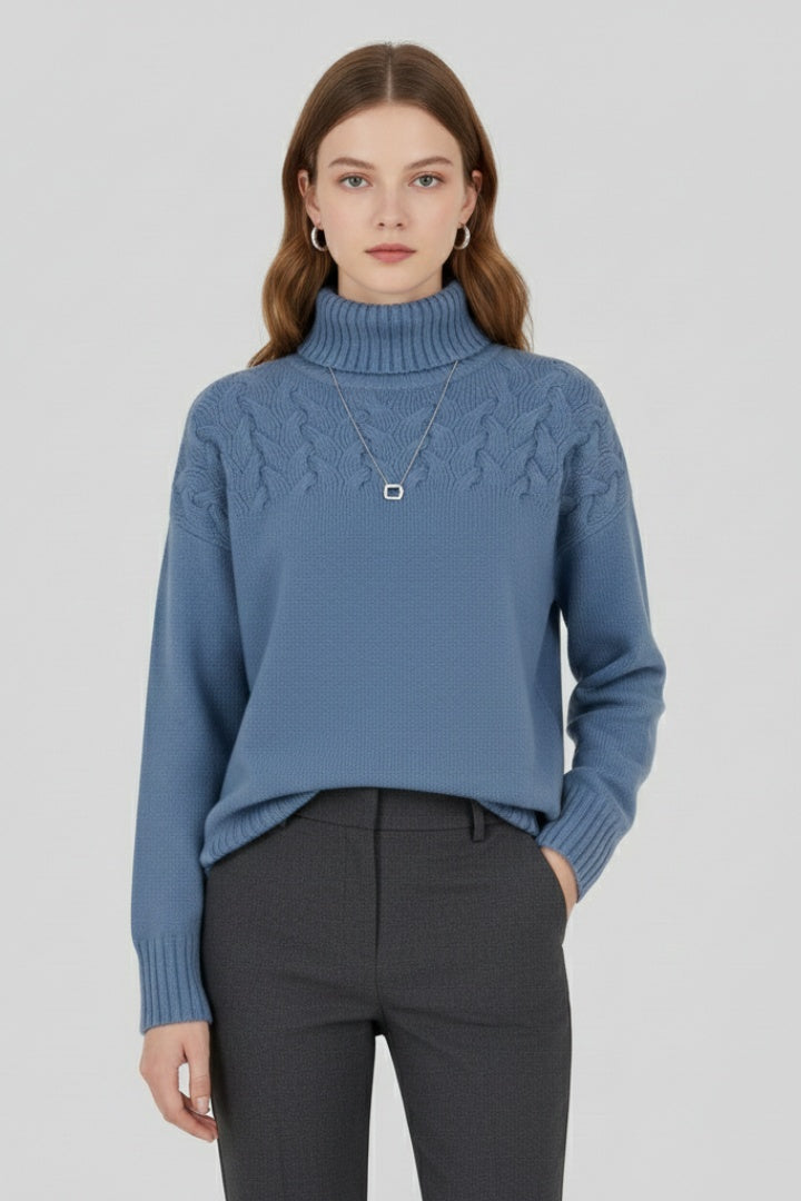 Jersey de punto de cuello alto
