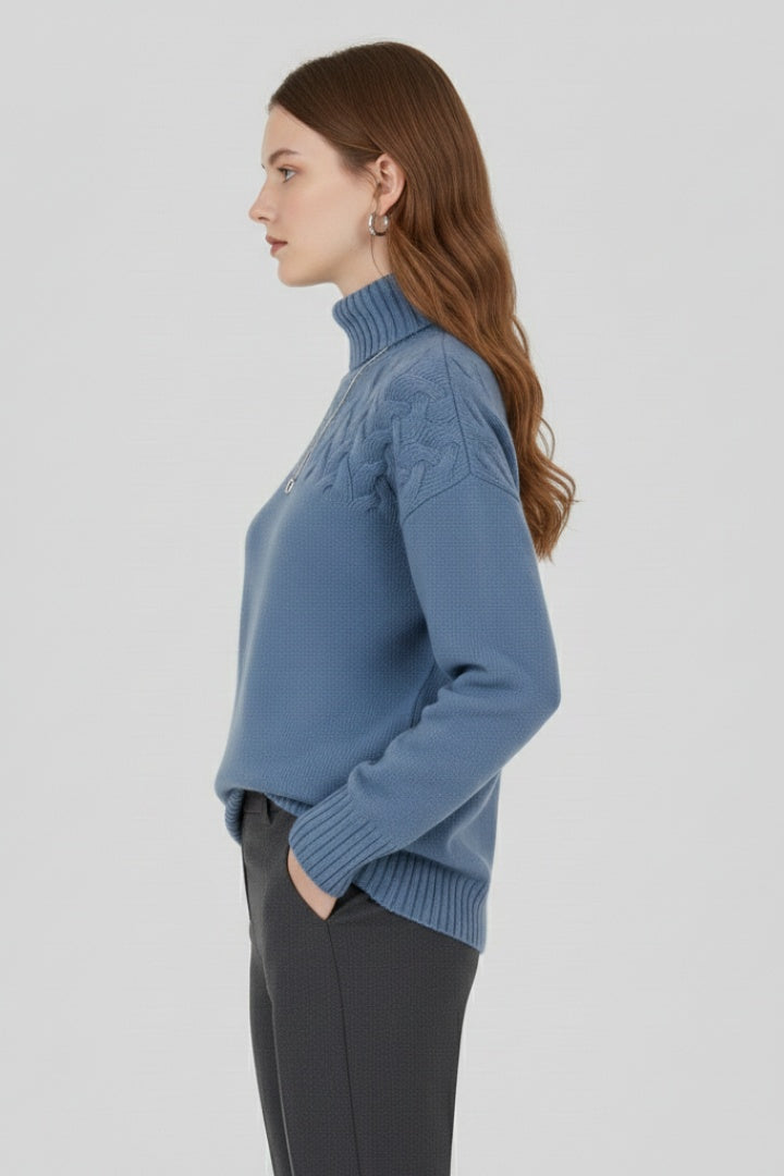 Jersey de punto de cuello alto