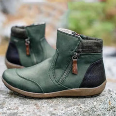Botines planos con cremallera